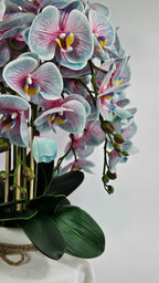 Luxury Real-Touch Light Blue Orchid in Amphora Vase