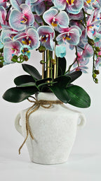 Luxury Real-Touch Light Blue Orchid in Amphora Vase